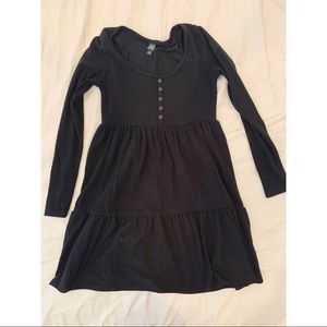 Black Long Sleeve Short Dress